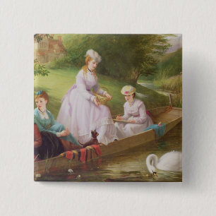 The Thames Swans 15 Cm Square Badge