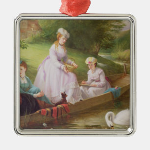 The Thames Swans Metal Ornament