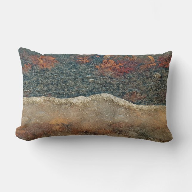 The Thaw Abstract Ice Photography Lumbar Cushion (Front)