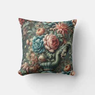 The Theatrics of Thirst – Gothic Floral Design Cushion
