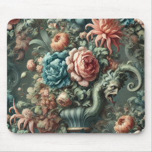 The Theatrics of Thirst – Gothic Floral Design Mouse Pad