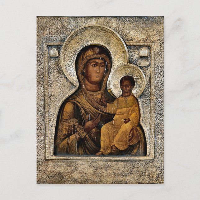 The Theotokos and Christ Child Orthodox Icon  Post Postcard (Front)