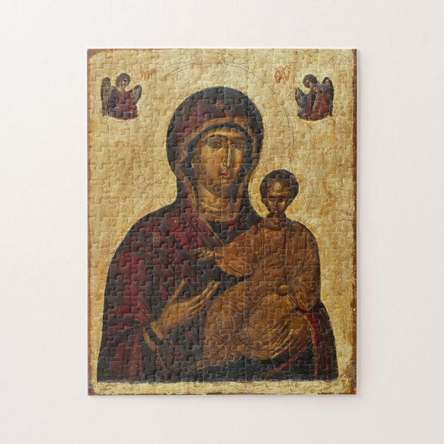 The Theotokos and the Christ Child Byzantine Icon Jigsaw Puzzle (Vertical)