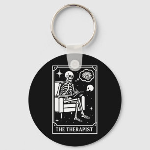 The Therapist Healing Tarot Card Skeleton Mental H Key Ring