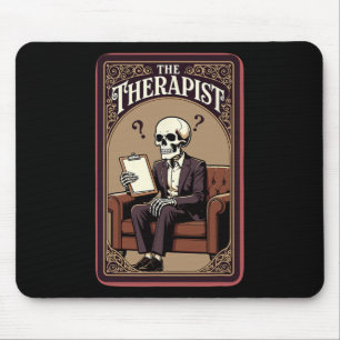 The Therapist Tarot Card Funny Skeleton Psychology Mouse Pad
