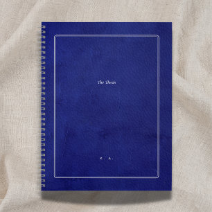 The Thesis   Indigo Leather & Silver Graduation Notebook