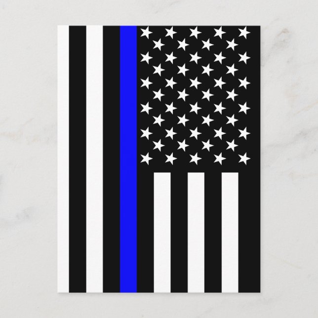 The Thin Blue Line American Flag Decor Postcard (Front)