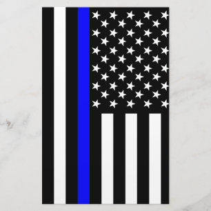 The Thin Blue Line American Flag Decor Stationery