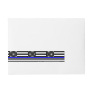 The Thin Blue Line American Flag Decor Wraparound Address Label