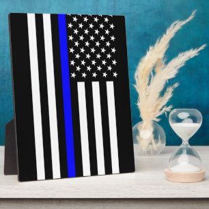 The Thin Blue Line American Flag Plaque