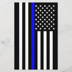 The Thin Blue Line American Flag Stationery