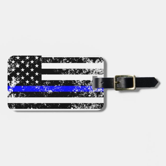 The Thin Blue Line Luggage Tag (Front Horizontal)