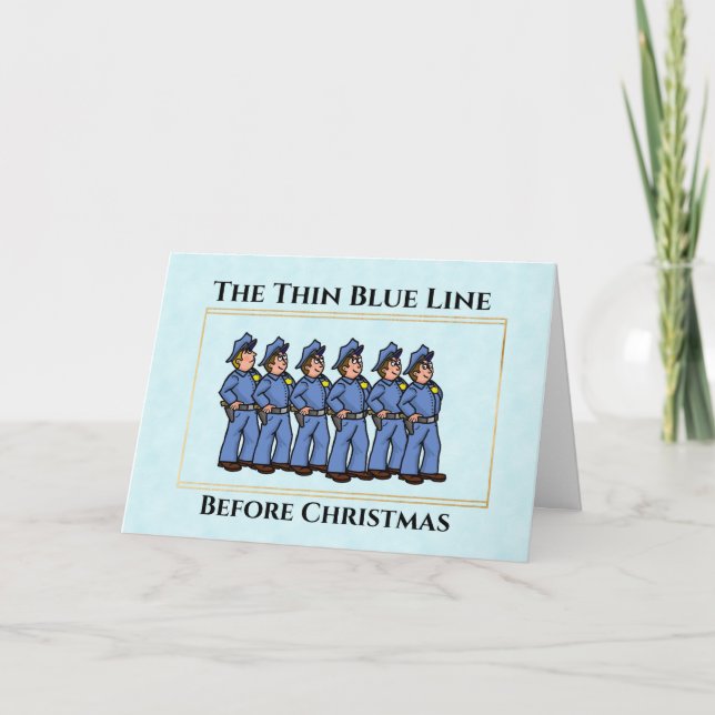 The Thin Blue Line Policemen Christmas Card (Front)