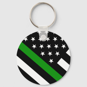 The Thin Green Line Flag Key Ring