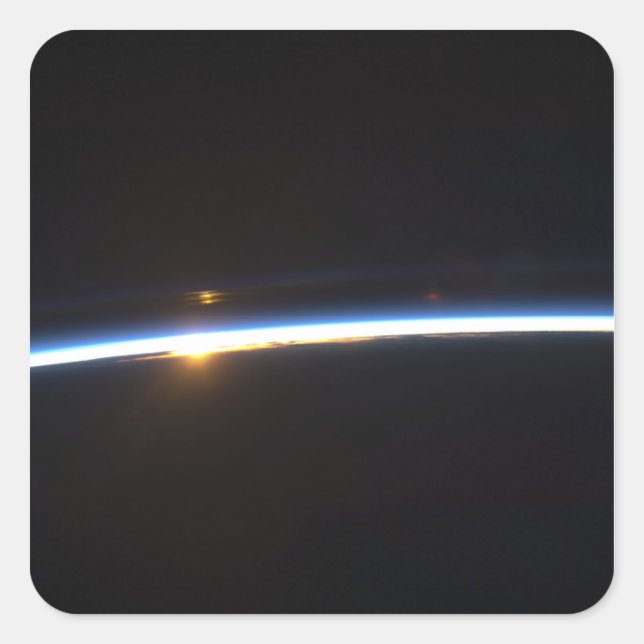 The thin line of Earth's atmosphere Square Sticker (Front)