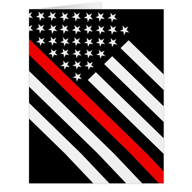 The Thin Red Line Black and White US flag on a (Front)