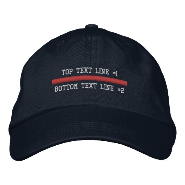 The Thin Red Line Personalise it 2 lines of text Embroidered Hat (Front)