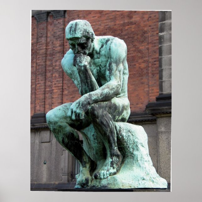 The Thinker by Auguste Rodin Poster (Front)