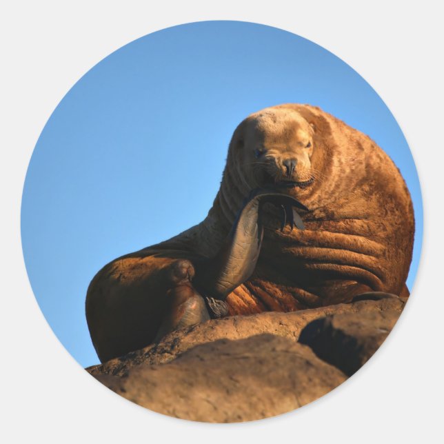 The Thinker Classic Round Sticker (Front)