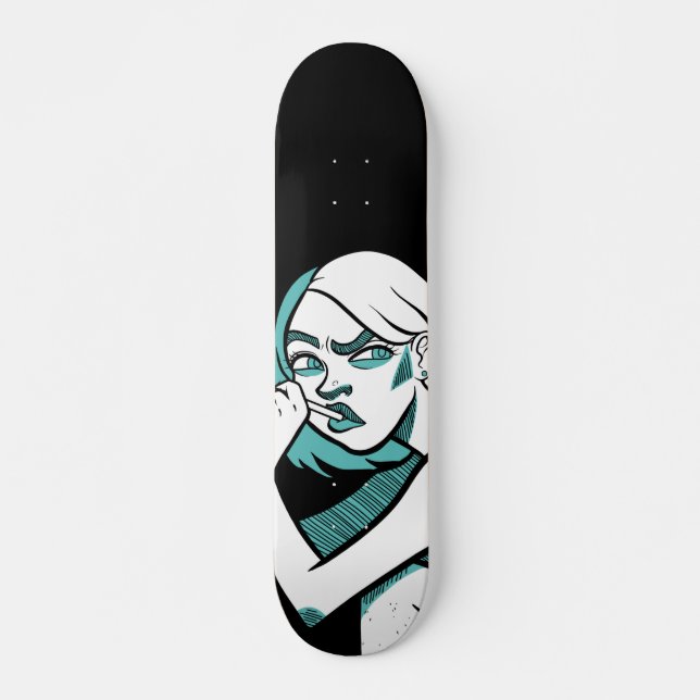The Thinker Female Illustration Skateboard (Front)