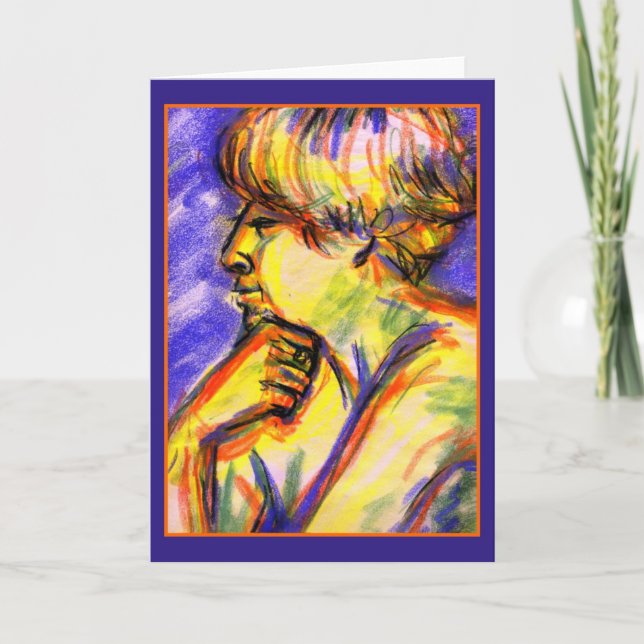 The Thinker Greeting Card (Front)