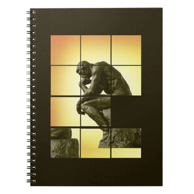 The Thinker, image sliding puzzle game, Le Penseur Notebook (Front)