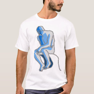 The thinker man statue line art, Inspired by Rodin T-Shirt