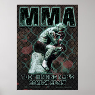 The Thinker MMA Fighter Dk Poster