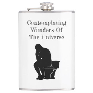 The Thinker on the Throne Hip Flask