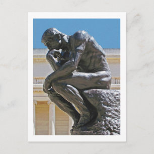 The Thinker photo painting postcard