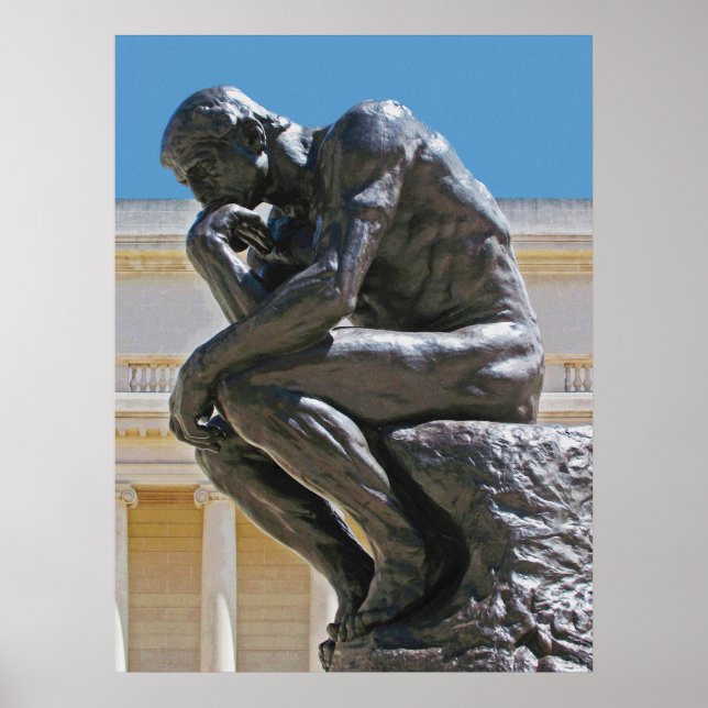The Thinker photo painting Poster (Front)