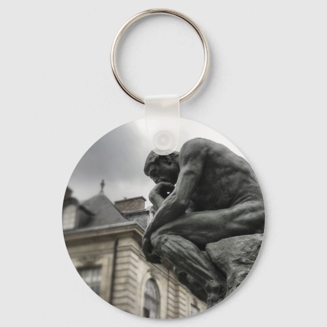 The Thinker Rodin Paris Sculpture Key Ring (Front)