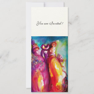 THE THIRD MASK purple red felt paper Invitation