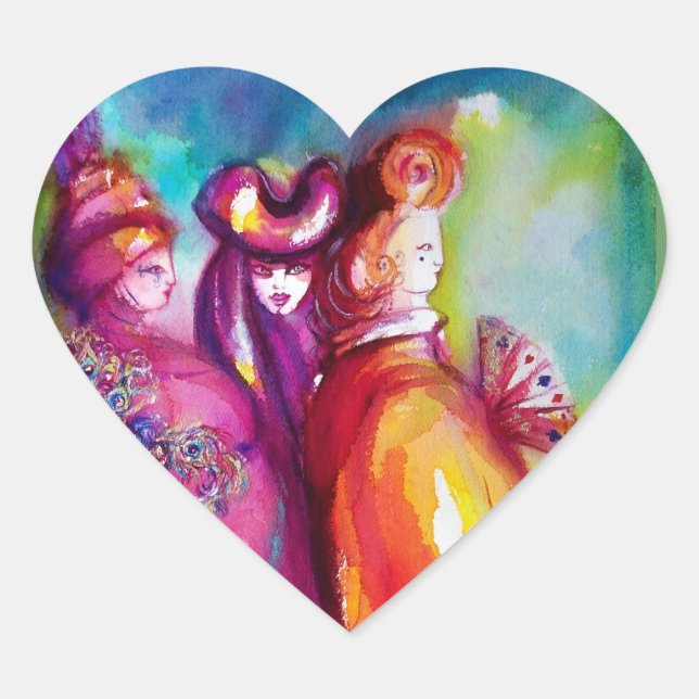 THE THIRD MASK/ Venetian Masquerade Heart Sticker (Front)