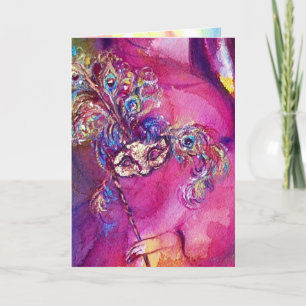 THE THIRD MASK  / VENETIAN MASQUREADE,pink purple Card