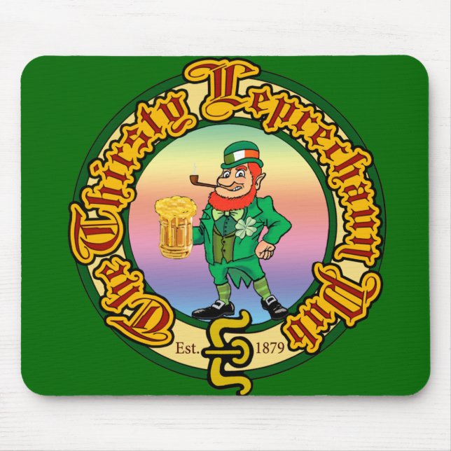 The Thirsty Leprechaun Pub Mouse Pad (Front)
