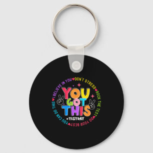 The This Test Day Rock Test Teacher Key Ring