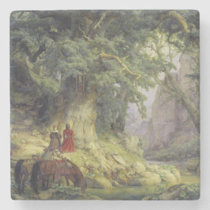 The Thousand-Year Oak Tree (by Karl Lessing) Stone Coaster
