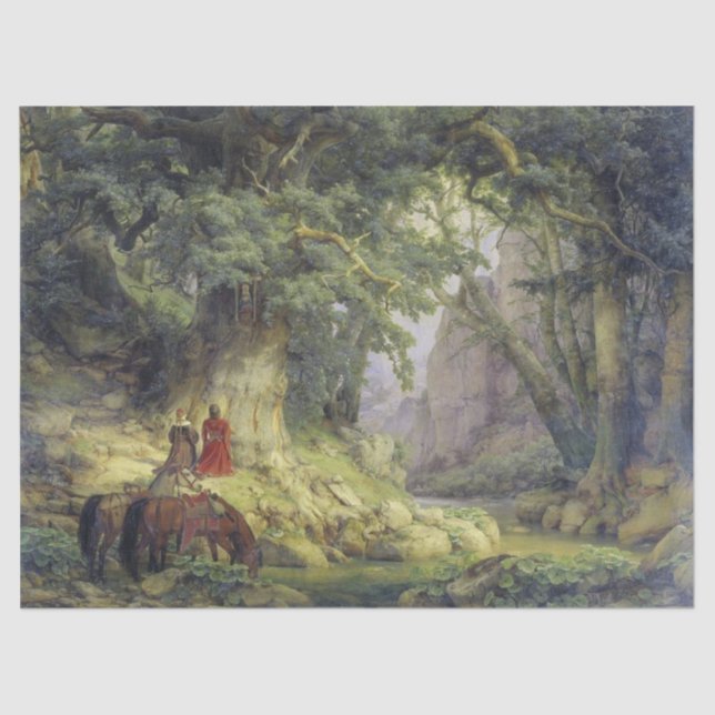 The Thousand-Year Oak Tree (by Karl Lessing) Tissue Paper (Front)