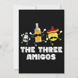 The Three Amigos Cinco De Mayo. Cute Lemon Bottle  Invitation