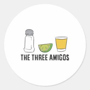 The Three Amigos Cinco De Mayo Tequila Salt And Li Classic Round Sticker
