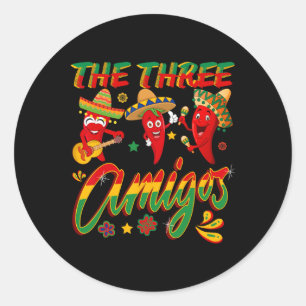 The Three Amigos - Funny Chilli Cinco De Mayo  Classic Round Sticker