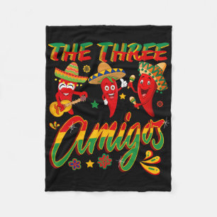 The Three Amigos - Funny Chilli Cinco De Mayo Fleece Blanket