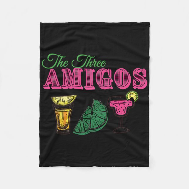 The Three Amigos Funny Cinco De Mayo  Fleece Blanket (Front)