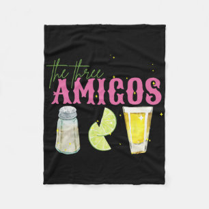 The Three Amigos Lime Salt Tequila Funny Cinco De Fleece Blanket