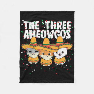 The Three Amigos Mexican Cinco De Mayo Cute Cats A Fleece Blanket