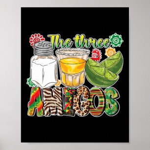 The Three Amigos Tequila Salt Lime Cinco De Mayo Poster