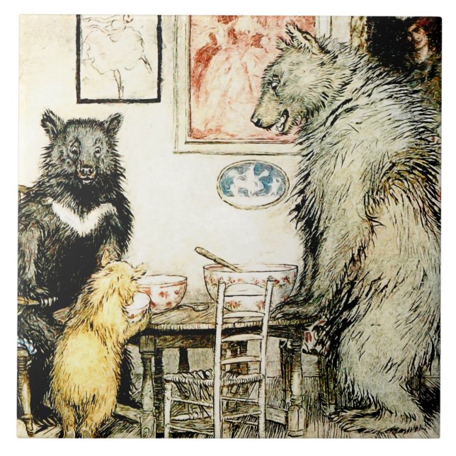 “The Three Bears” by Arthur Rackham Ceramic Tile (Front)
