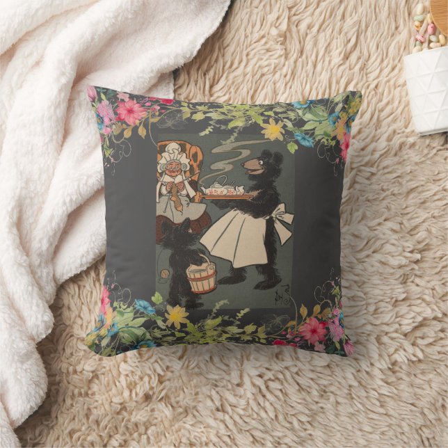 The Three Bears Throw Pillow (Blanket)