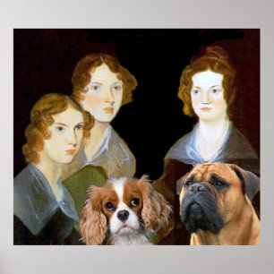 The Three Bronte girls and Keeper and Flossy Poster
